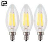 CRLight 6W Dimmable LED Filament Candle Light Bulb2700K Warm White 600LME12 Candelabra Base Lamp C35 Bullet Top60W Incandescent Replacement3 Pack