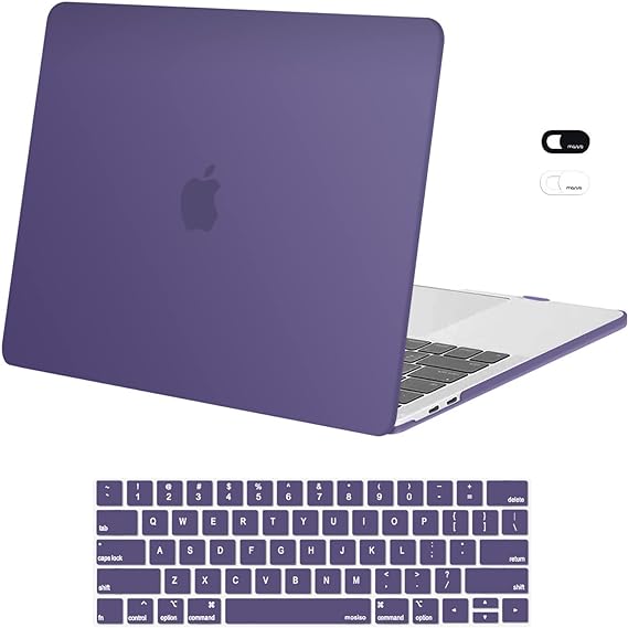 MOSISO Compatible with MacBook Pro 13 inch Case M2 2024, 2023, 2022-2016 A2338 M1 A2251 A2289 A2159 A1989 A1708 A1706, Plastic Hard Shell Case & Keyboard Cover Skin & Webcam Cover, Imperial Purple