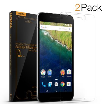 Nexus 6P Screen Protector, Tomtoc Premium Tempered Glass Screen Protector Film for Google Huawei Nexus 6P [5.7 Inch], 2-Pack