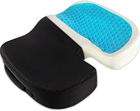 Gel Seat Cushion Cooling Coxyx Seat Cushions for Pain Relief with Removable Cover Memory Foam Seat Cushion for Car Office Seat Cushions for Chair-Tailbone,Sciatica Pain Relief (XL, Gel SEAT Cushion)