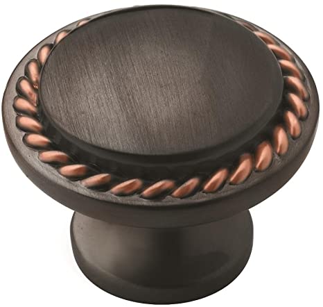 Amerock BP53001-ORB Allison Rope Knob 1-3/16-Inch Diameter, Oil Rubbed Bronze