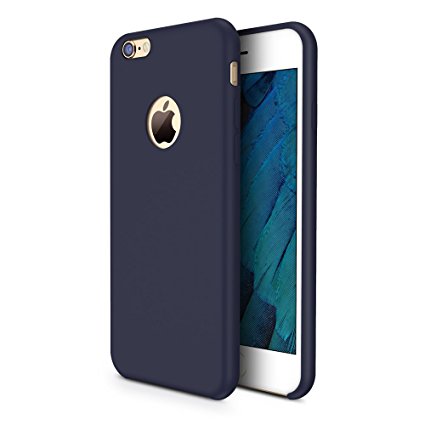 iPhone 6s Case, TORRAS [Love Series] Liquid Silicone Rubber iPhone 6 6S Shockproof Case with Soft Microfiber Cloth Cushion (4.7 inches)-Dark Blue