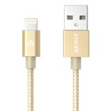 Anker 6ft Nylon Braided USB Cable with Lightning Connector Apple MFi Certified for iPhone 6s Plus  6 Plus  iPad Pro Air 2 and More Golden