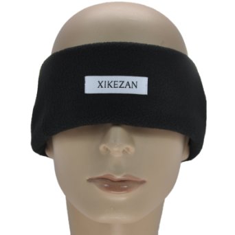 XIKEZAN Upgraded Sleep Headphones Most Comfortable Ultra Thin Fleece Music Headband Eye Mask Headphone for Air Travel, Sports, Relaxation, Meditation, Insomnia Black