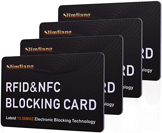 RFID Blocking Card, Fuss-Free Protection Entire Wallet & Purse Shield, Contactless NFC Bank Debit Credit Card Protector Blocker (White/4 Cards)