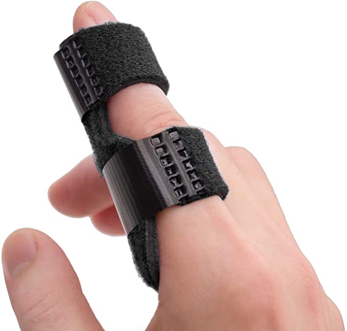 Sumifun Trigger Finger Splints, Mallet Finger Brace with 2 Gel Sleeves, Finger Support for Broken Finger, Sprain Finger, Arthritis Pain Relief, Sports Injuries(L, Black)