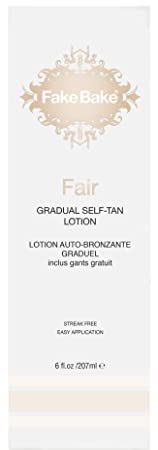 Fake Bake Fair Gradual Self-Tanning Lotion|Long-Lasting, Sunless Natural Glow For Fair Complexions | Includes Gloves For Easy Application | 6 oz