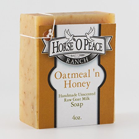 Handmade Herbal 100% Raw Goat Milk Oatmeal 'n Honey Soap (4.5oz./Bar)