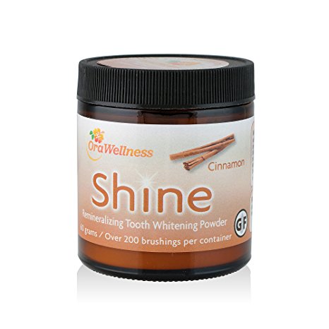 OraWellness Shine Remineralizing Natural Teeth Whitening Powder, Tooth Stain Remover and Polisher With Kaolin Clay Powder, Cinnamon
