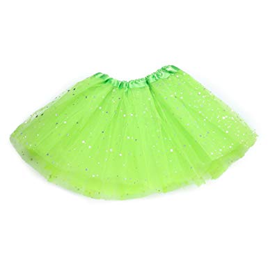 Anleolife 12" Girls Fluffy Tutu Skirt/Princess Ballet Dance Stars Sequins Tutu