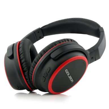 Golzer BTX40 Bluetooth 4.1 Wireless Headphones with Microphone CSR Apt-X and Internal Rechargeable Battery - Black/Red