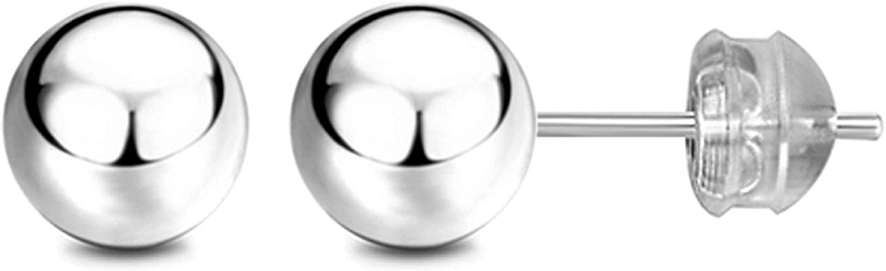 JADENOVA 925 Sterling Silver Ball Stud Earrings for Women