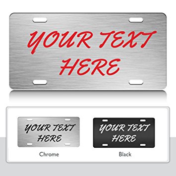 PERSONALIZED Custom License Plate Auto Tag Design Brush Script Font Ch.