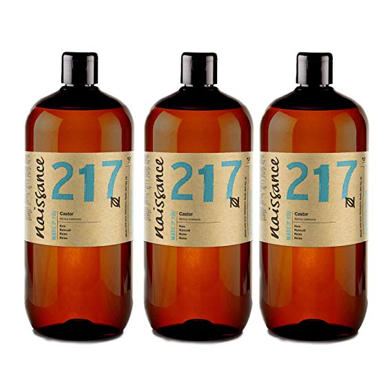 Naissance Cold Pressed Castor Oil (no. 217) 3 Litres (3 x 1L) - Pure, Unrefined, Vegan, Hexane Free, No GMO - Ideal for Skincare, Nailcare, Haircare, Eyelashes and Eyebrows