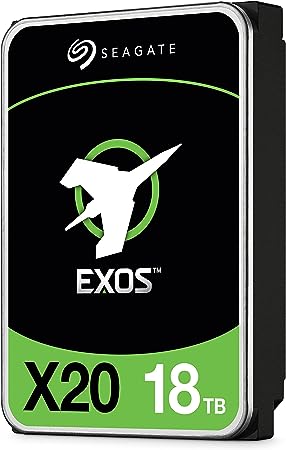 Seagate Exos X20 18TB Internal Hard Drive - 3.5 Inch Hyperscale SATA 6GB/s HDD, 7,200 RPM, 2.5M MTBF, 512e and 4Kn FastFormat, Low Latency with Enhanced Caching (ST18000NM003D)