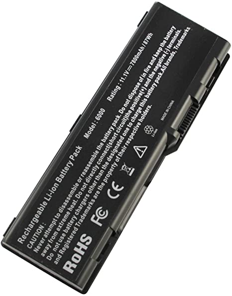 Futurebatt 7800mAh Extended 9Cell Laptop Battery for DELL INSPIRON 6000 9200 9300 9400 E1705, XPS M170, XPS M1710, XPS Gen 2, Precision M6300, Precision M90, p/n 310-6321 310-6322 312-0339 D5318 U4873