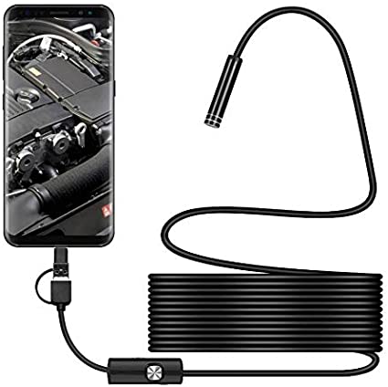 Mbuynow 7mm Endoscope Camera, USB Endoscope Inspection Camera IP67 Waterproof Tube Sink Drain Pipe Camera with 6 LED Lights for Android