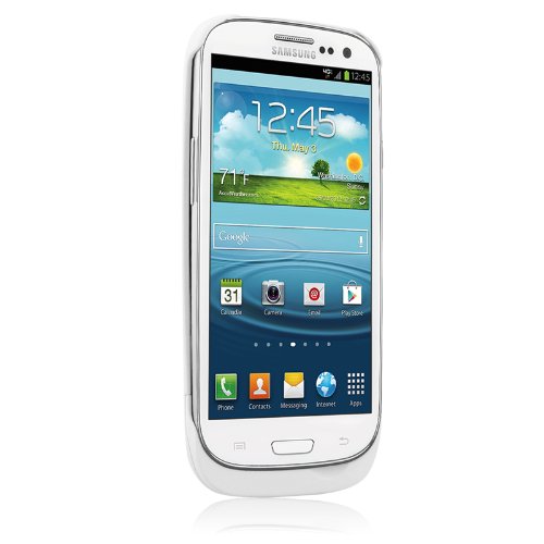 Naztech Samsung Galaxy S3 2400 mAh Portable Battery Charger Case - Retail Packaging - White