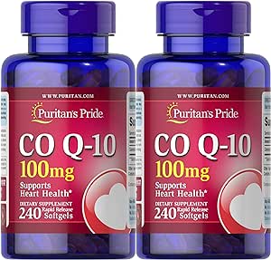 Puritan's Pride QSORB CoQ10 200 mg, Supports Heart Health (2 Pack of 240 softgels) 240 Count(Packaging may vary)