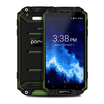 Rugged Smartphone Unlocked,POPTEL P9000max IP68 Waterproof Rugged Cellphone 4G with Android 7.0 4GB/64GB, 5.5inch 9000mAh, Dual SIM Dual Camera with NFC/OTG/GPS Outdoor Phone (Green)