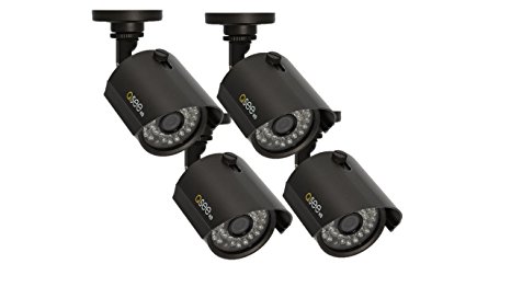 Q-See QTH7211B-4 | Four Analog HD Bullet Security Cameras with 720p HD | Weatherproof Surveillance System with Night Vision up to 100 Ft | Limited 2 Year Warranty | Black