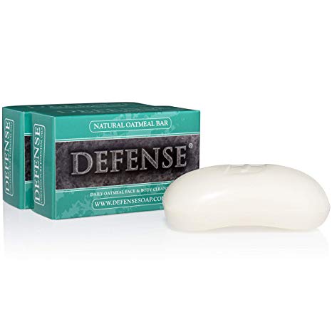 Defense Soap, Oatmeal, 4 Ounce Bar (Pack of 2) - 100% Natural and Herbal Pharmaceutical Grade Tea Tree Oil