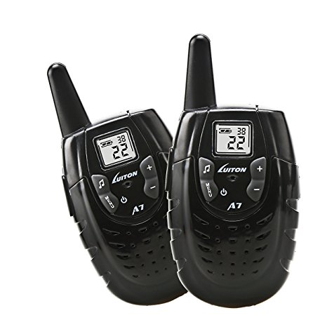 Kids Walkie Talkies, Rechargeable Two-way Radio Long Range Walky Talky Portable, Cool Outdoor Electronic Toys Gifts For Children, Black (Pair)