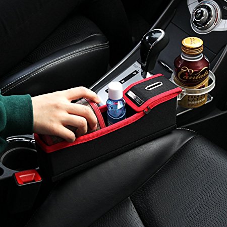 KMMOTORS Coin Side Pocket, Console Side Pocket, Car Organizer Red (Plywood Passenger's Seat Red)