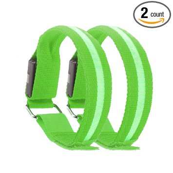 X-Bright 2 Pcs Running Light Reflective LED Armband Bracelet Safety Belt for Walking Jogging