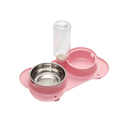 Pet Bowls PYRUS Stainless Steel Dog Bowl Removable Double Dog Cat Bowls for Drinking and Eating No Spill/ Non-Skid Pet Feeder Bowlfor Dogs Cats
