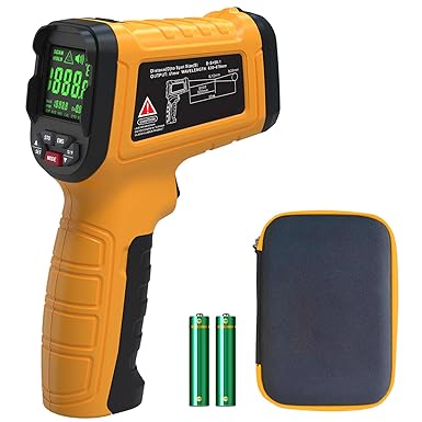 BSIDE High Temp Infrared Thermometer Gun -58℉~2552℉(-50℃~1400℃), D:S=50:1, High Temperature IR Laser Pyrometer Non-Contact Color LCD Thermometer for HVAC Furnace Industry Forge Casting Metallurgy