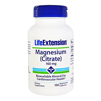 Life Extension Magnesium Citrate Vegetarian Capsules, 100 Count