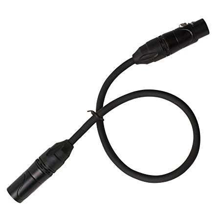 LyxPro - 3 Ft - XLR Male to Female Star Quad Microphone Cable for High End Quality and Sound Clarity, Extreme Low Noise – Black