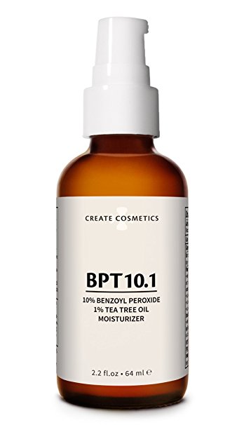 10% Benzoyl Peroxide and Tea Tree Oil Acne Treatment & Moisturizer by Create Cosmetics - BPT10.1 - 2.2 fl.oz