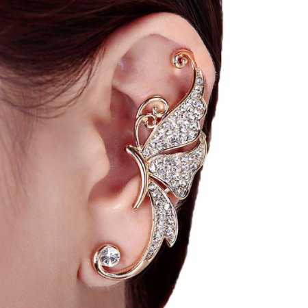 Orangesky 1Pair Rhinestone Crystal Earrings Ear Hook Stud Jewelry Sliver (C)