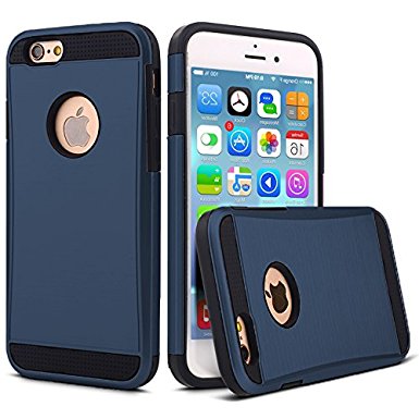 iPhone 6 6S Plus Heavy Duty Case (5.5”) – AYIPE All-around Guard Ultra-Slim Shockproof Heavy Duty Case Dual Protective iPhone Case - Navy Blue