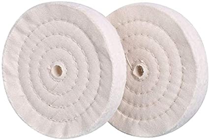 scottchen PRO Buffing Polishing Wheel 6 inch Extra Thick (70 Ply) For Bench Grinder With 1/2" Arbor Hole -2 Pcs