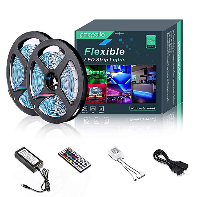 Phopollo led strip on sale lights remote