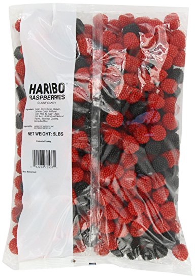 Haribo Gummi Candy, Berries, 5-Pound Bag.