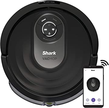 Shark AI Robot Vacuum with IQ Navigation, Home Mapping, AI Laser Vision, Self‐Cleaning Brushroll, Wi‐Fi, Works with Alexa (RV2001CA)