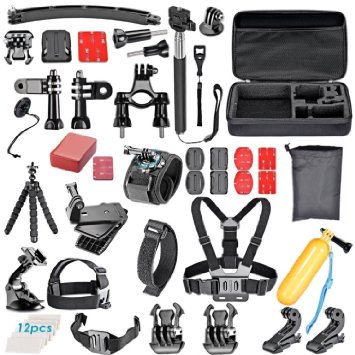 53 in 1 Basic Common Outdoor Sports Kit Accessories for All Sj4000 Sj5000 Sj6000 Sports Cameras for GoPro Hero4
