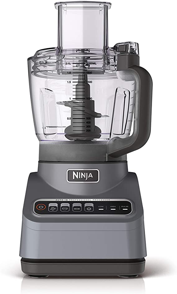 Ninja Professional Plus Food Processor 1000-Peak-Watts with Auto-iQ Preset Programs Chop Puree Dough Slice Shred with a 9-Cup Capacity and a Silver Stainless Finish