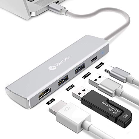 USB-C Hub,4 in 1 USB Type C Hub with 2 USB-A 3.0 Ports, PD Charging HDMI 4K Adapter for MacBook Pro and More Device with USB Type C Port