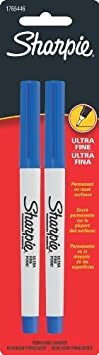 Sharpie Ultra Fine Point Permanent Markers, 2 Blue Markers (1765446)