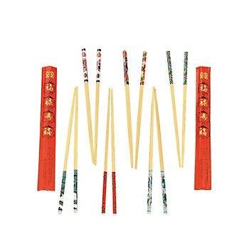 Fun Express Wooden Decorated Chopsticks (24 Pack), 9"