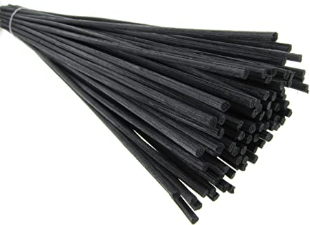 Breath Me TM Natural Rattan Reed Sticks,Ideal Replace Reeds for Essential Oil Diffusers 12" X 3mm-Black(50 Pcs)