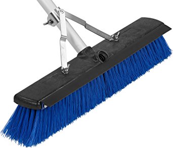 Carlisle 3621961814 Sweep Complete Aluminum Handle Floor Sweep with Squeegee, Plastic Bristles, 18" Length, 3" Bristle Trim, Blue