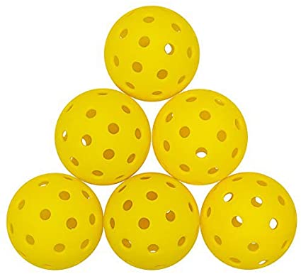 ZOEA Pickleball Balls Outdoor with 40 Small Precisely Drilled Holes, Durable and Consistent Bounce Outdoor Picklebal Balls, 6-Pack