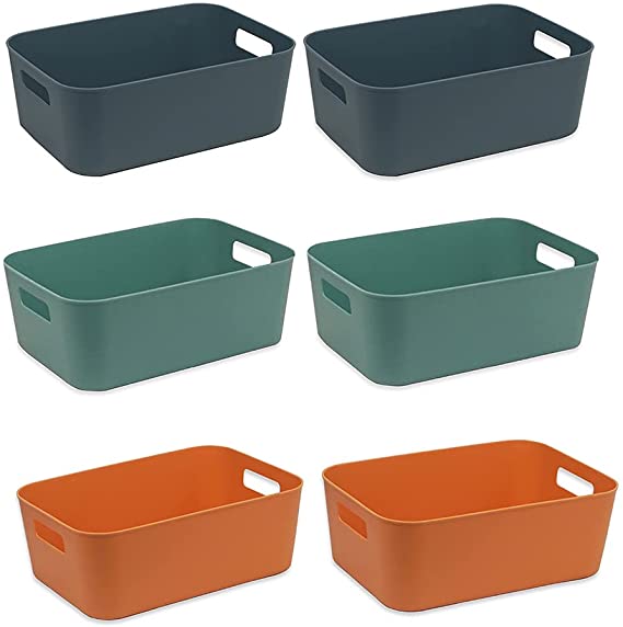 Feisco Set of 6 Cabinet Organizer,Durable and Stylish Storage Basket Storage Bin for Organizing Your Cabinet Kitchen Bathroom Desktop