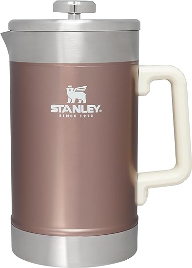 Stanley French Press 48oz with Double Vacuum Insulation, Stainless Steel Wide Mouth Coffee Press, Large Capacity, Ergonomic Handle, Dishwasher Safe